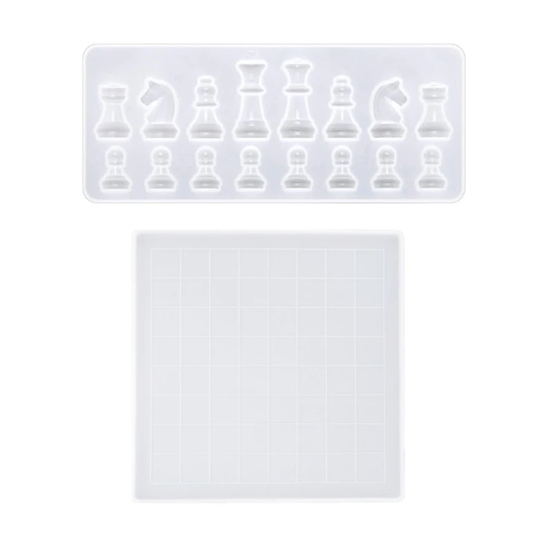 

2024 New 1 Set Chess+Checkerboard Silicone Mould DIY Crafts Making Tool Chess Board Crystal Epoxy Resin Mold