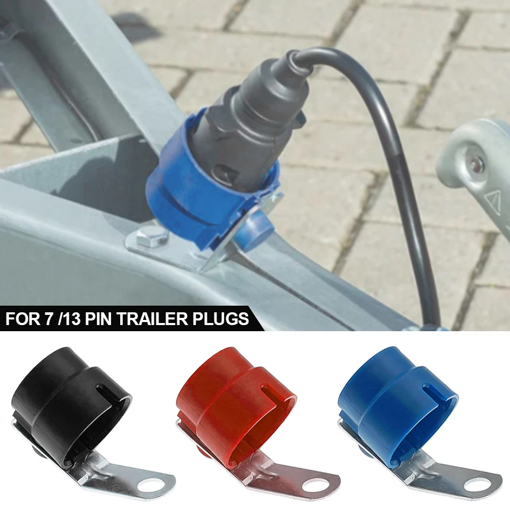 Round Parking Cover Trailer Plug Holder Trailer Connector For 7 /13 Pin Plugs Adapter Caravan Car Truck Accessories trailer plug adapter trailer plug holder