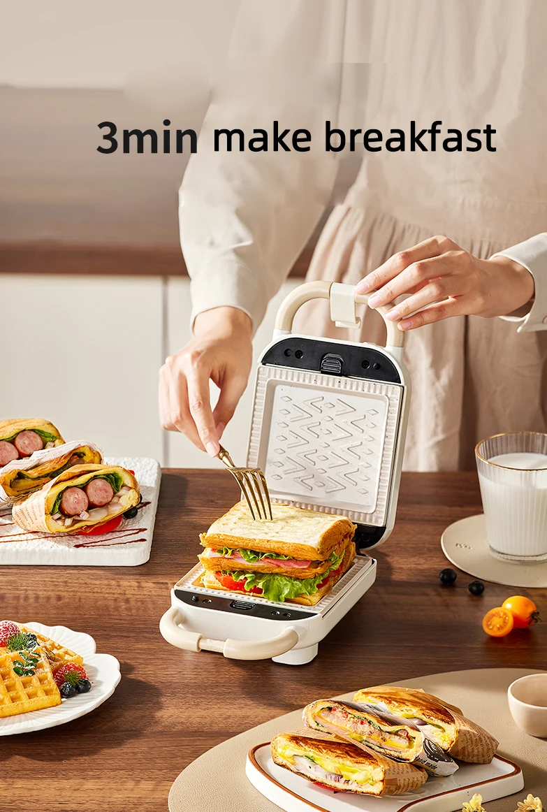 Description Picture 5 of item650W Electric Sandwich Maker Waffle Machine Toaster Baker Breakfast Machine Takoyaki Pancake Donuts Sandwichera 220V