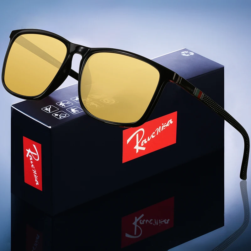 Night Vision Yellow Lens Anti-Glare Goggle Night Driving Sunglasses Eyewear UV400