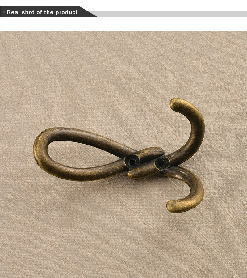 Description Picture 6 of itemLarge Size Zinc Alloy Multi-Purpose Hook for Bathroom Kitchen, Vintage Simple Style Twist Fried Dough Twists Clothes Hook
