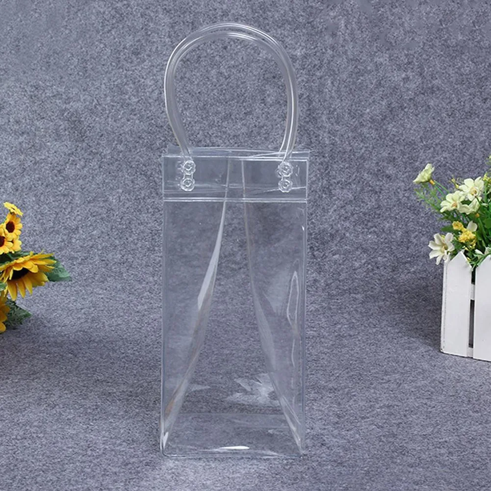 Ice Wine Bags PVC Anti-leakage Ice Bag Transparent Refrigerated Champagne Red Wine Bottle Whisky Eco-friendly Portable Bags wine ice pack