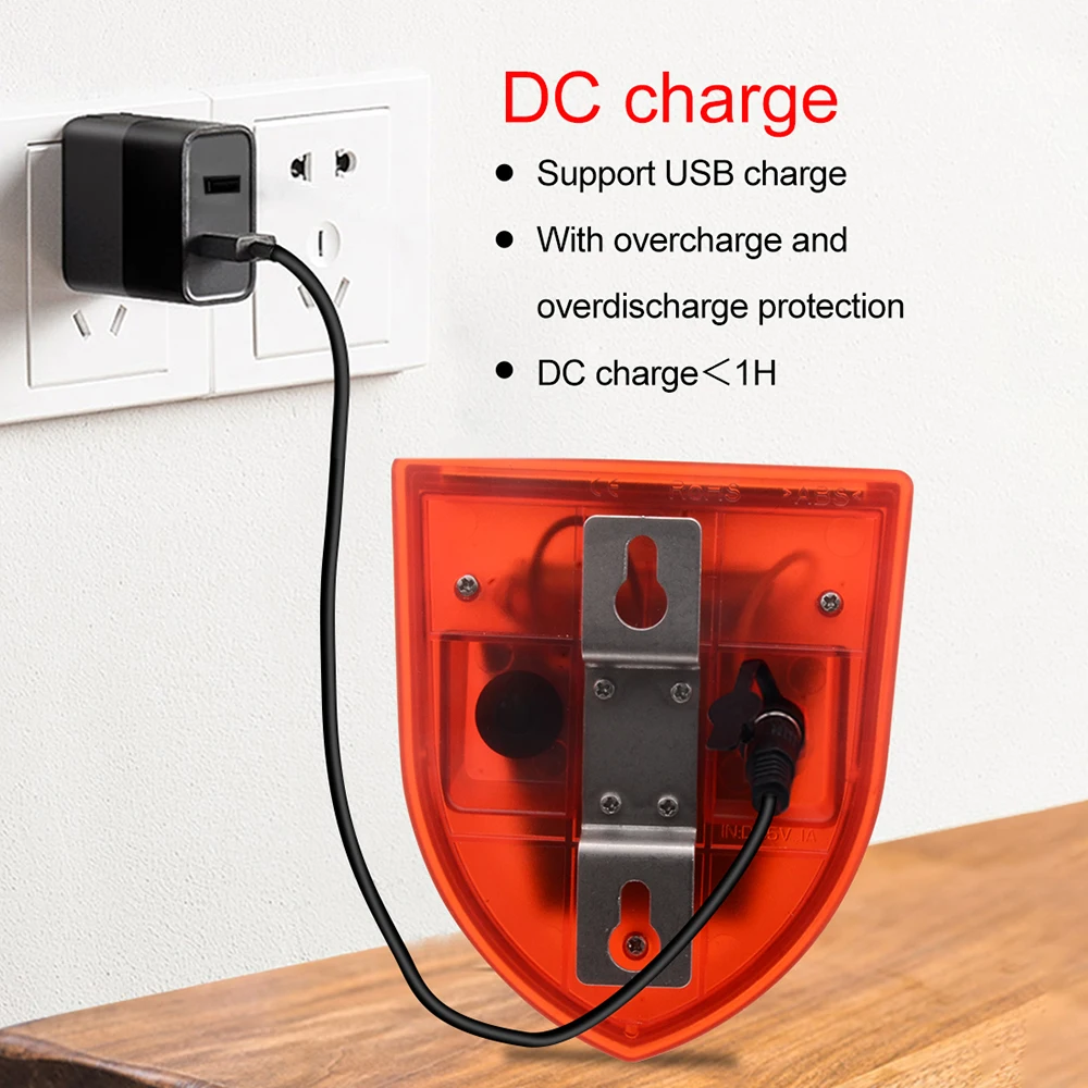 Solar Strobe Light with PIR Motion Sensor Alarm Timed Human Body Induction Infrared Alarm Light 3 Working Modes IP65 Waterproof