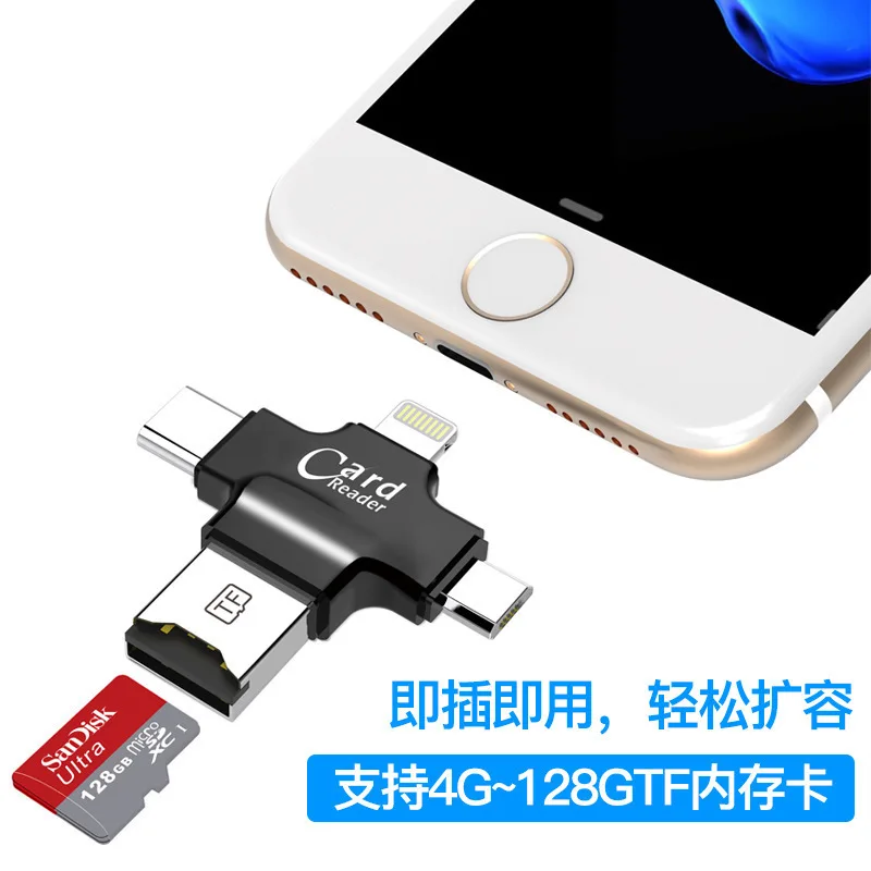 

SD Card Reader Micro Adapter 4 in 1 USB 3.0 micro sd to usb for lightning Type adapter reader OTG adaptador