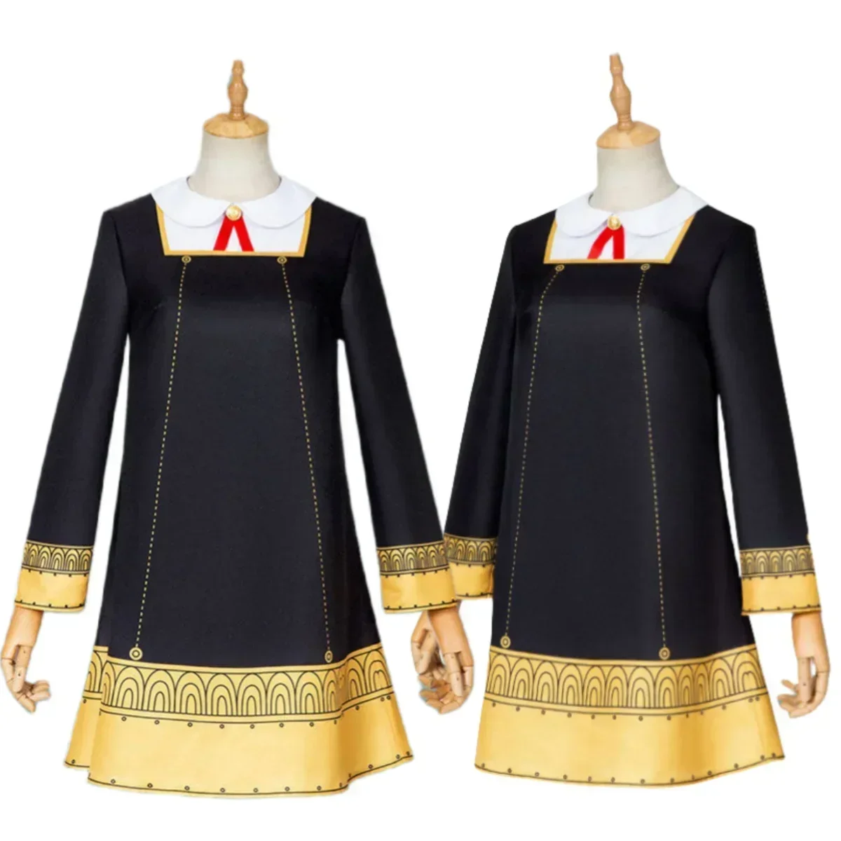 Anya Forger Inspired Cosplay Costume for Kids - Cute Black Dress with Wig for Halloween and Parties