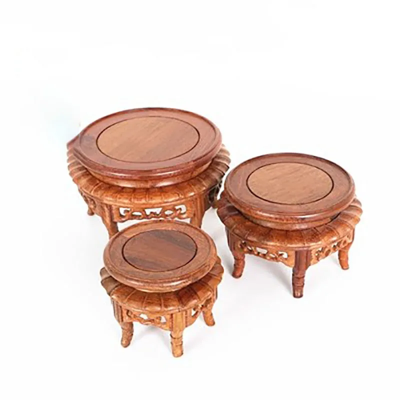Mahogany Carving Pear Handmade Flower Table, Tea Pot, Strange Stone, Jade Vase, Fragrant Table, Mini Bonsai Base