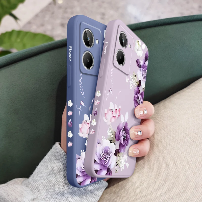 Elegant Peony Liquid Silicone Phone Case Cover