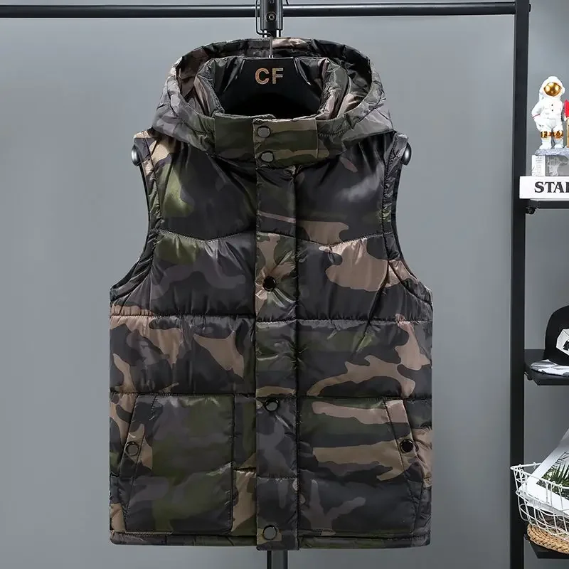 Camouflage Down Vest Side View