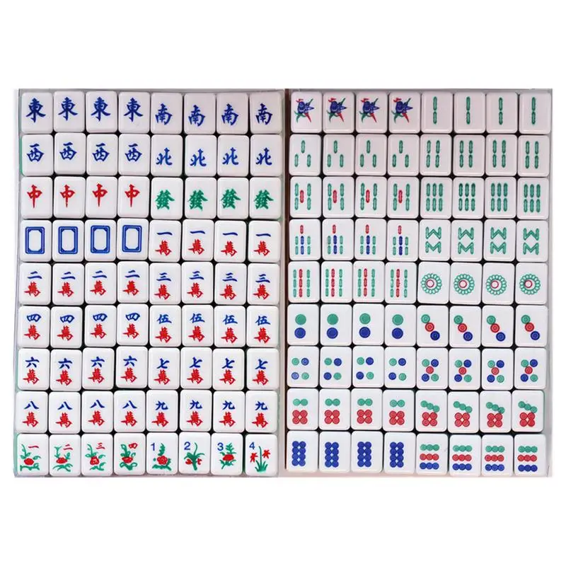 Portable Mini Travel Mahjong Board Game Sets Elaborately Crafted Convenient Mahjong Game for Travel Home Party Family Gathering 5