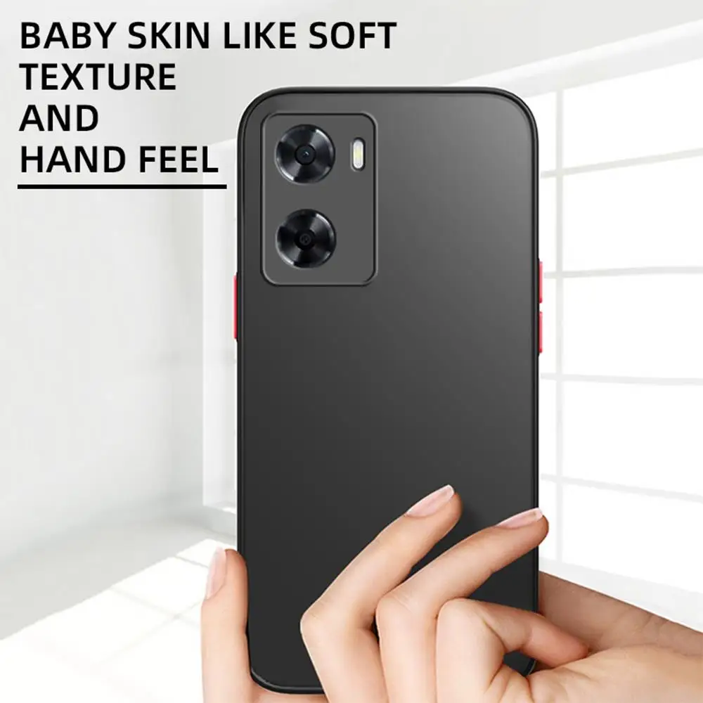 Stoßfeste Rüstung Matte Fall Für OPPO A78 5G A77 A77S A57 A57S A17 A96 A76 A98 A58 A74 A54 A94 4G 5G Realme15 Pro Harte PC Abdeckung – Detail 3