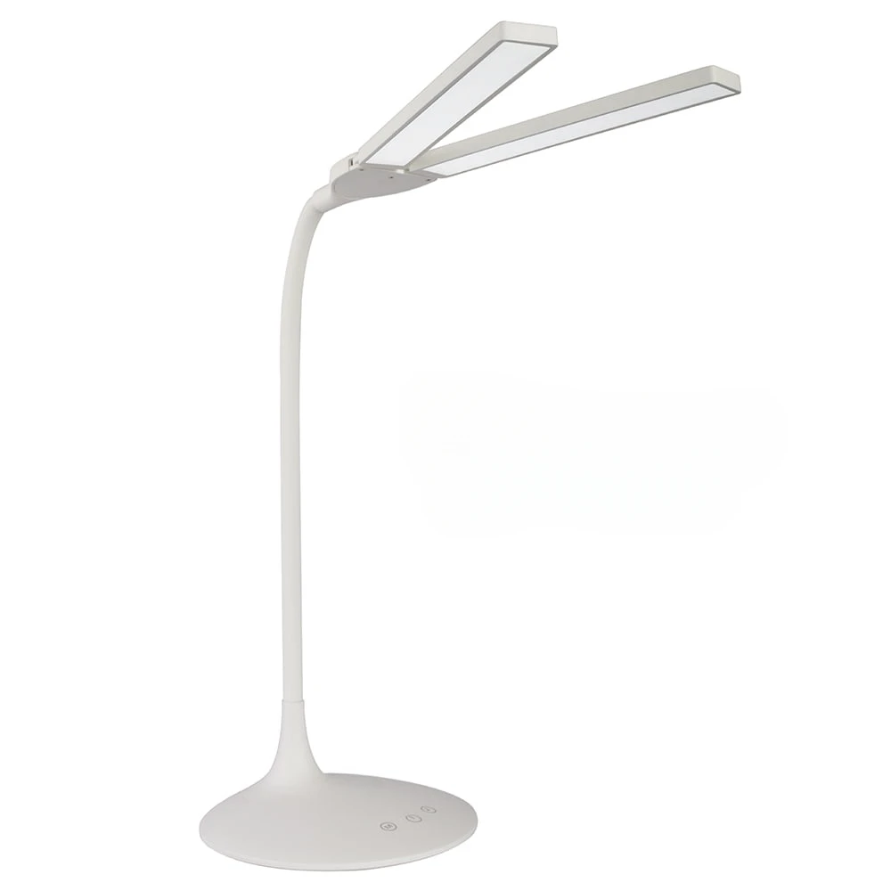 

Pivot LED Desk Lamp with Dual Shades, Touch Activated Controls, Gradual Dimmer, for Working, Crafting, Sewing, Studying, White