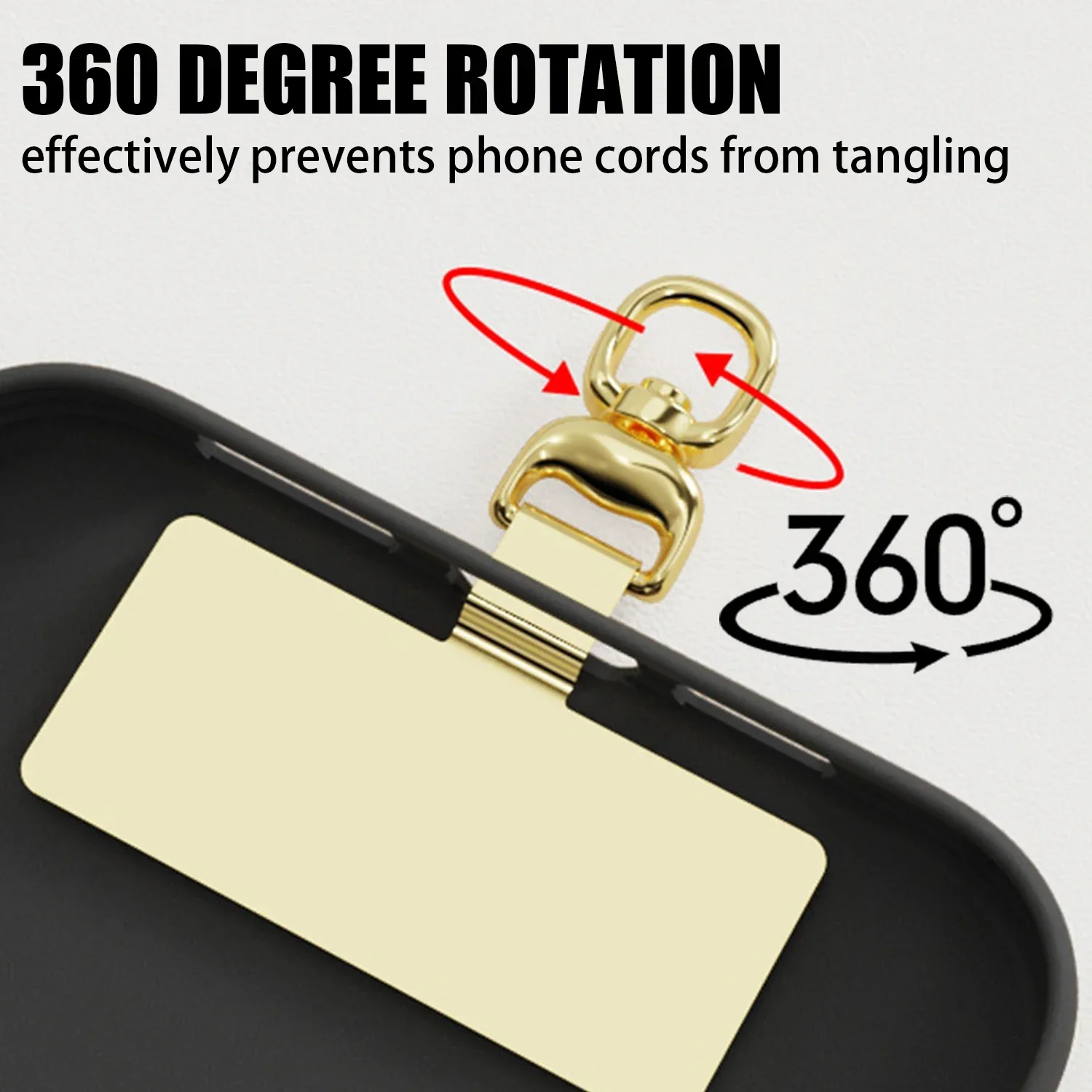 Stainless Steel Phone Tether Tab 360 Degree Rotatable Anti-lost Crossbody Wrist Strap Metal Gasket Patches Phone Case for iphone