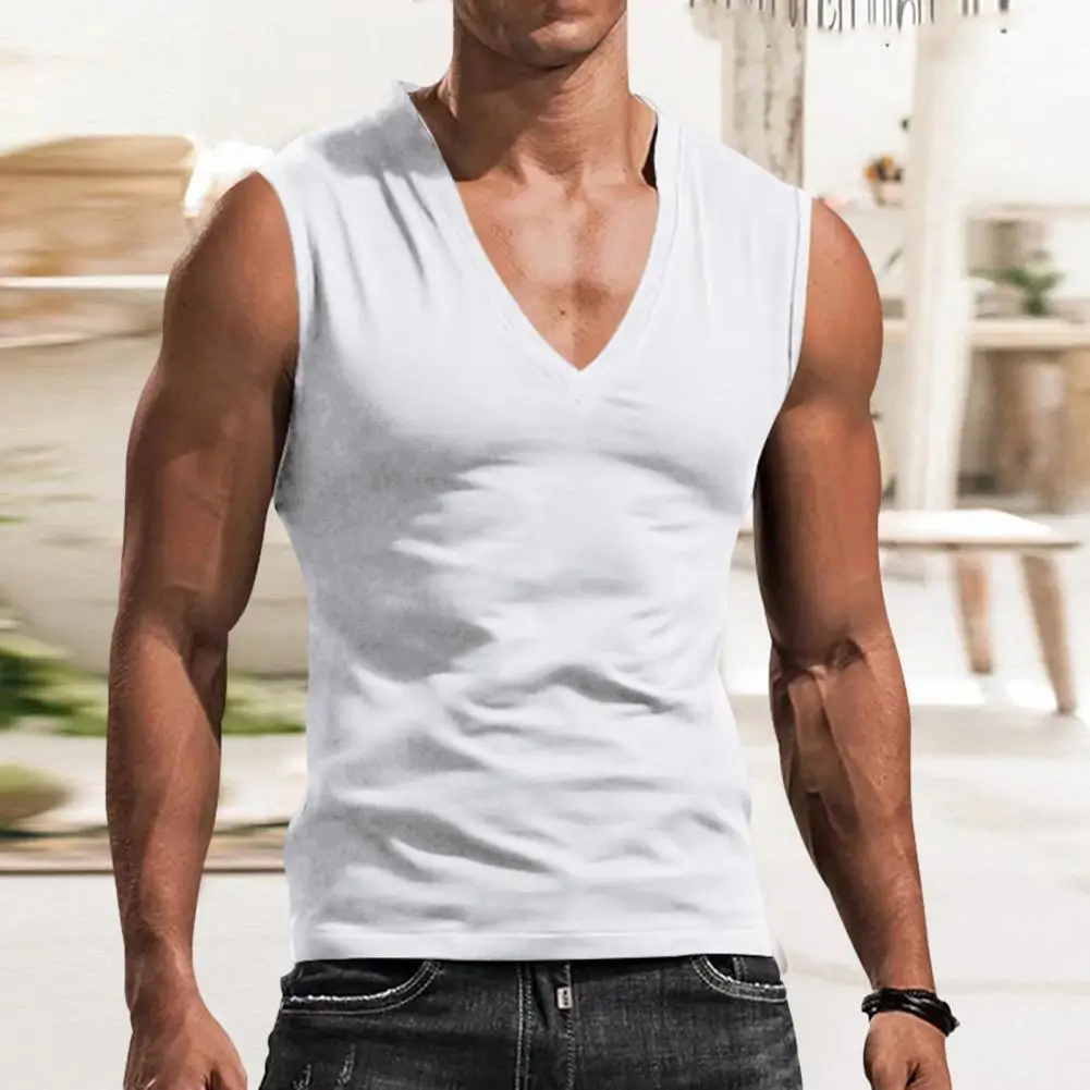 thumbnail image 4 of Camiseta sin mangas con estilo, camiseta sin mangas lavable de Color sólido que no se decolora, traje de verano para hombres, camisa para hombres, uso diario, 4 of 5