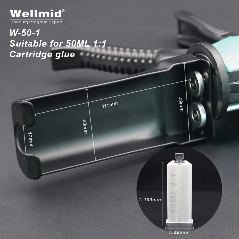 50ml 1:1 Epoxy Adhesive Dispensing Gun 2K Kit Portable Double tube Mixing Dispenser loctite ARALDITE Cartridge AB Metal Glue Gun