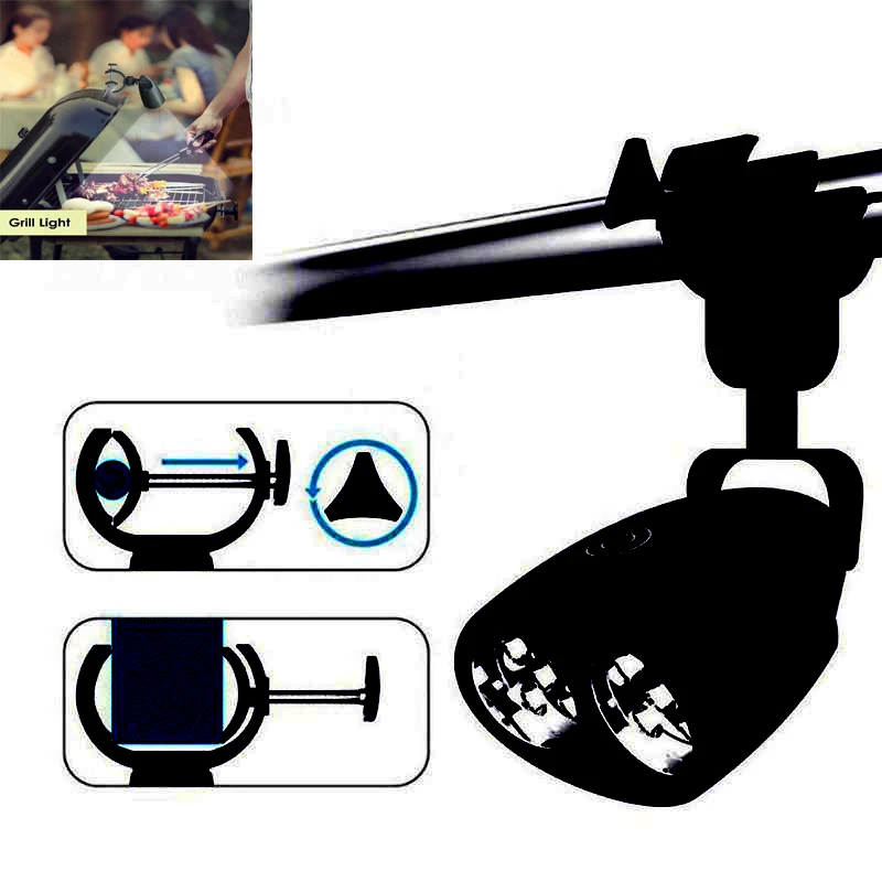 Portable Grill BBQ Lights Barbecue Grilling LED Smart Touch Lighting Heat Resistant Waterproof Night Lamp BBQ Camp Accessories
