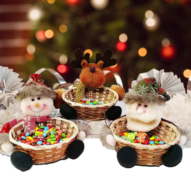 Reindeer Snowman Plush Doll with Bamboo Basket Christmas Decoration - China  Christmas Doll and Snowman Ornaments price