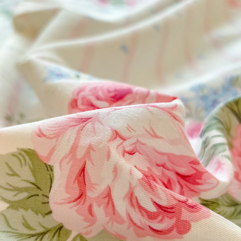Skin-friendly Bed Sheets 100% Cotton Bed Cover Floral Style Fitted Sheet Queen Size Bed Linen couvre lit (Pillowcase Need Order) 4
