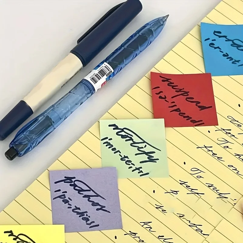 Multicolor Square Sticky Notes, Self-Adhesive Reminders for Quick Messages,11 Colors,Suitable for Office, School, and Home Use