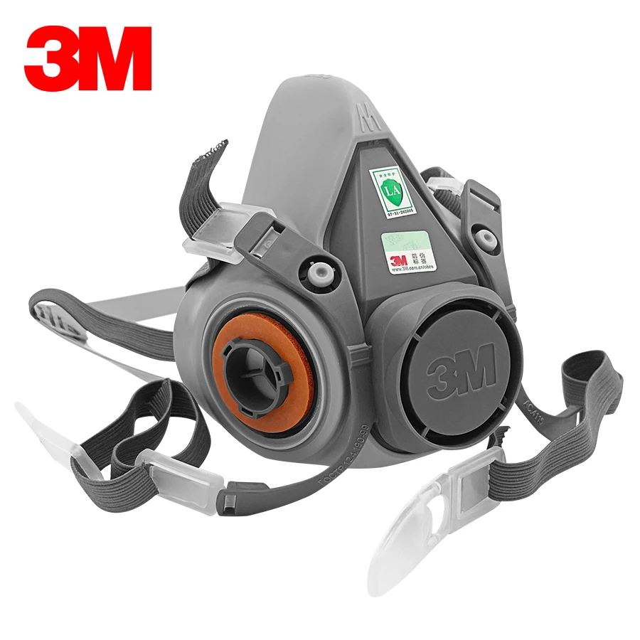 3M 6200 Gas Mask for Spray Paint Decoration Chemical Dust Mask Body Protect Toxic Steam Filter Respirator Reusable Half Mask
