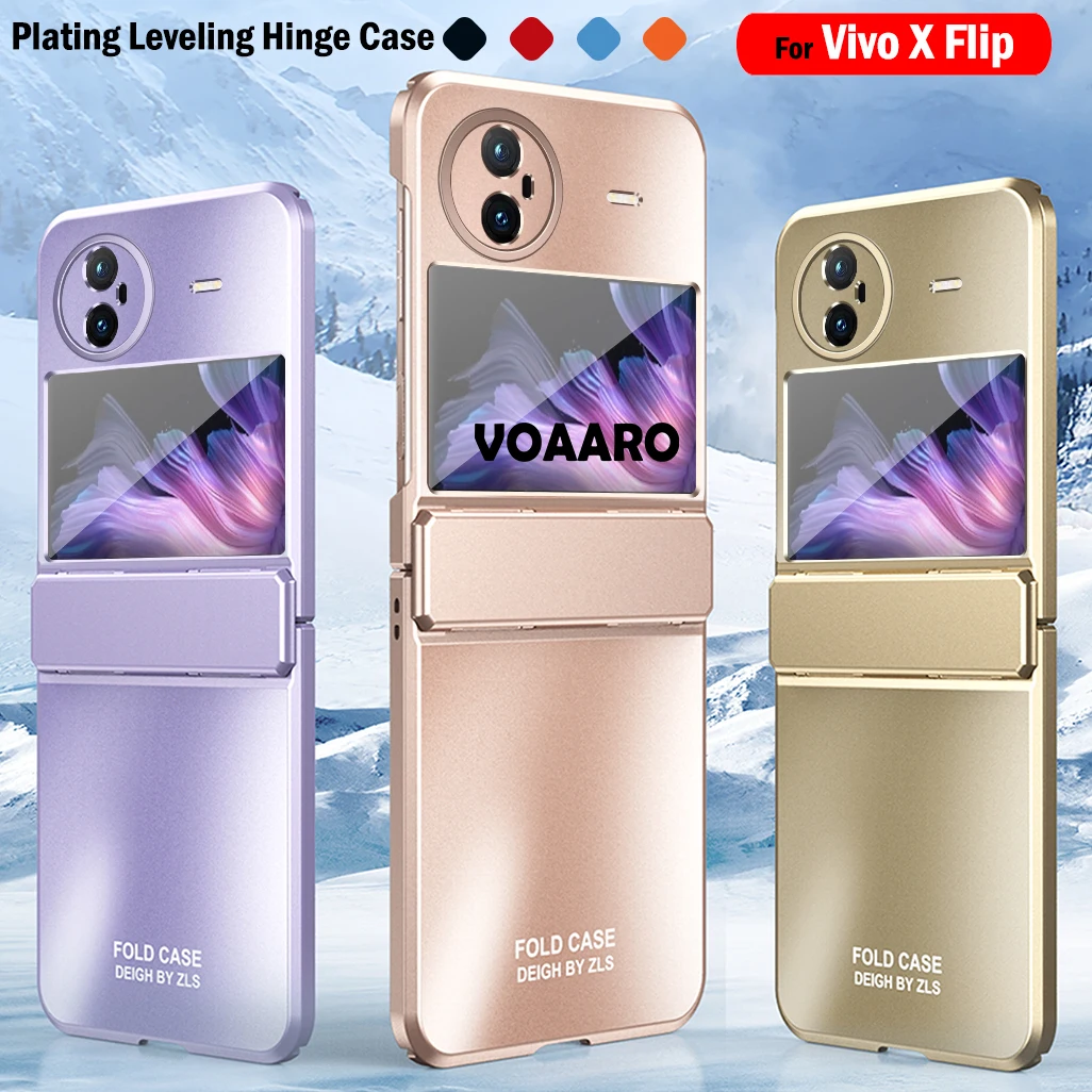 

Luxury Funda for Vivo X Flip Case Plating Leveling Hinge Full Protection Cover for Vivo X Flip 5G Hinge Case Shockproof Capa