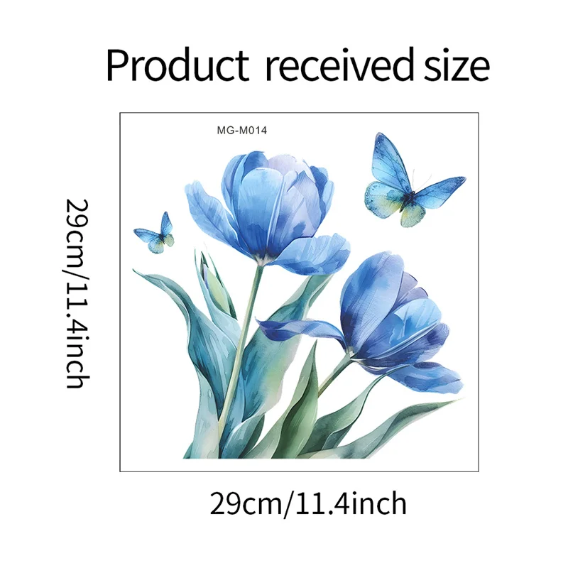 Tulip Butterfly Toilet Stickers WC Self Adhesive Wall Sticker Bathroom Toilet Lid Sticker Decal Mural For Bathroom Living Room
