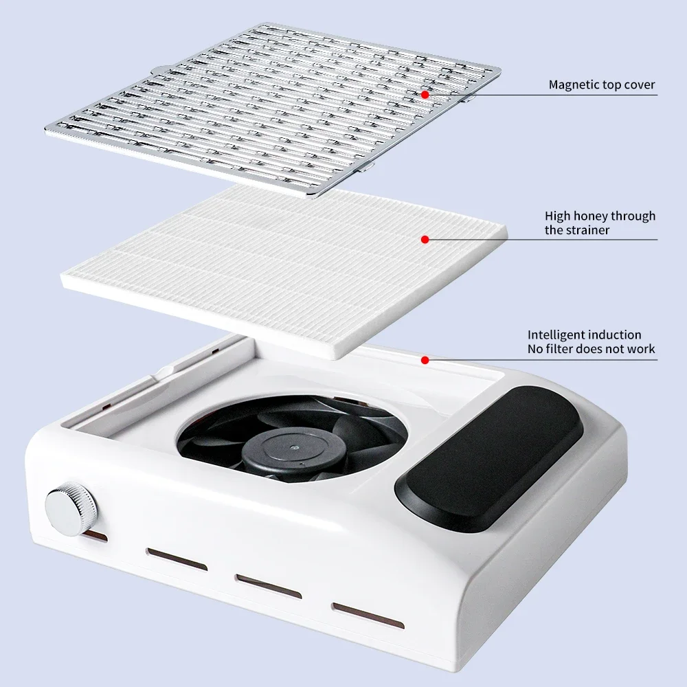 Nail Dust Collector Powerful Suction Low Noise Professional Manicure For Nails Acrylic
