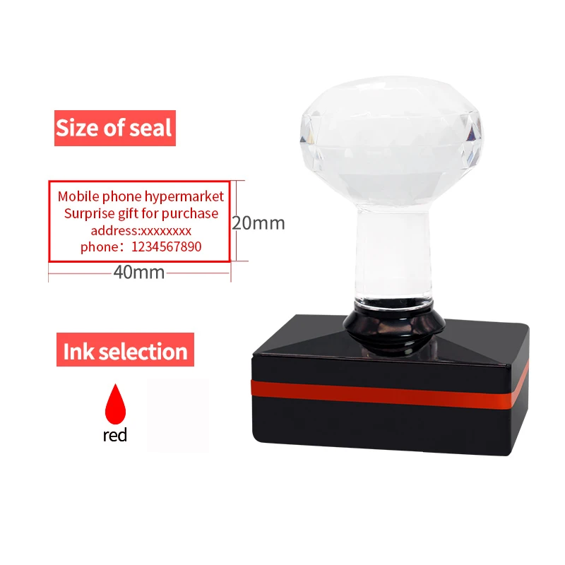 Customized Personalized Logo Self-Inking Stamp with Photosensitive Ink
