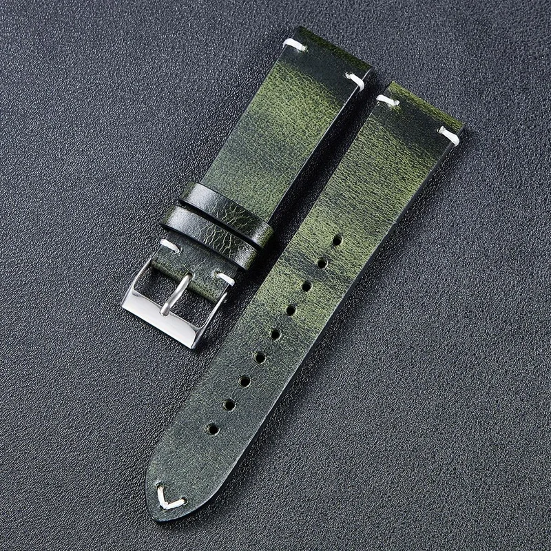 Premium Vintage Leather Waterproof Quick Release Watch Band - Men's Wristband Accessory