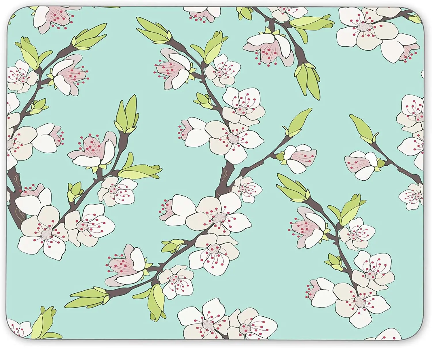 

Cherry Branch in Blossom Mouse pad Non-Slip Rubber Mousepad-Applies to Games Home School Office Mouse pad 9.5x7.9 In