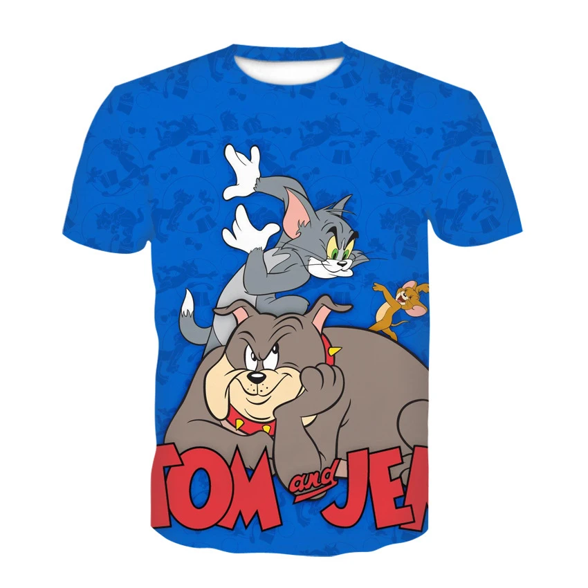 t shirt design 2022 New Summer Cartoon Pattern Tom and Jerry 3D child T-shirt Kawaii Kids T shirts Summer Casual Baby Clothes birthday baggy t shirt