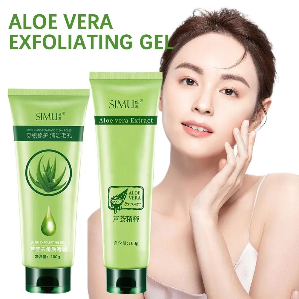 Aloe Vera Exfoliating Gel Peeling Whitening Moisturizing Shrink Pores Acne Repair Emulsione Improve Blackheads Skincare