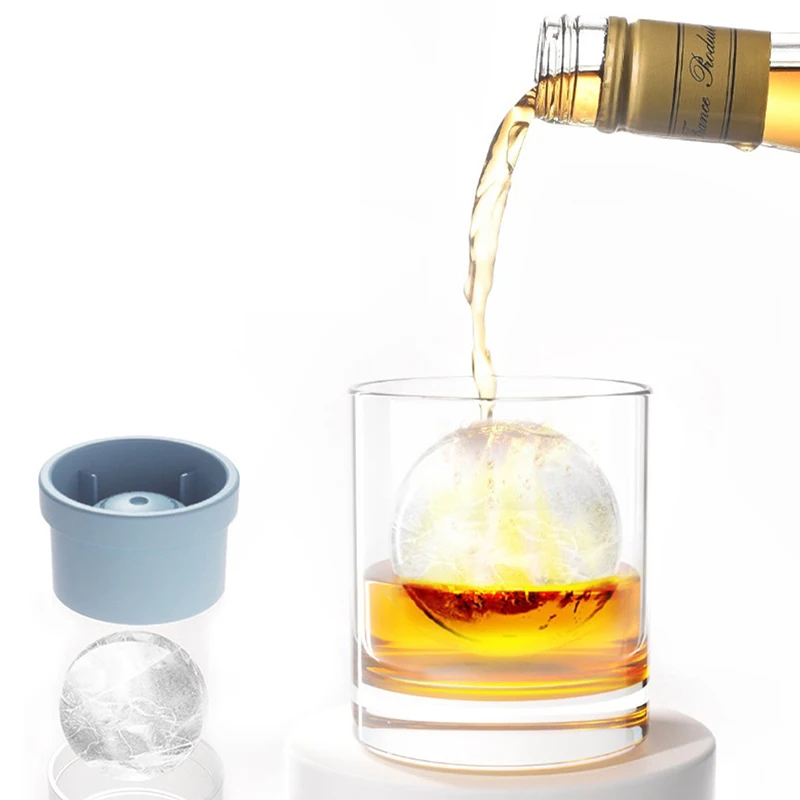 Silicone Sphere Ice Cube Mold Kitchen Stackable Slow Melting DIY Ice Ball Round Jelly Making Mould For Cocktail Whiskey Drink