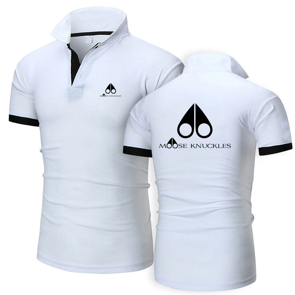 

Moose Men Polo Men Shirt Short Sleeve Polo Shirt Contrast Color Polo New Clothing Summer Streetwear Casual Fashion Men tops