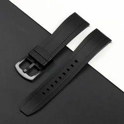Premium Silicone Sport Wristband - Quick Release Rubber Strap - 22mm (Black)