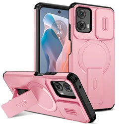 Magnetic Ring Bracket Phone Case for Motorola Moto G Stylus 5G (2024) (Pink)