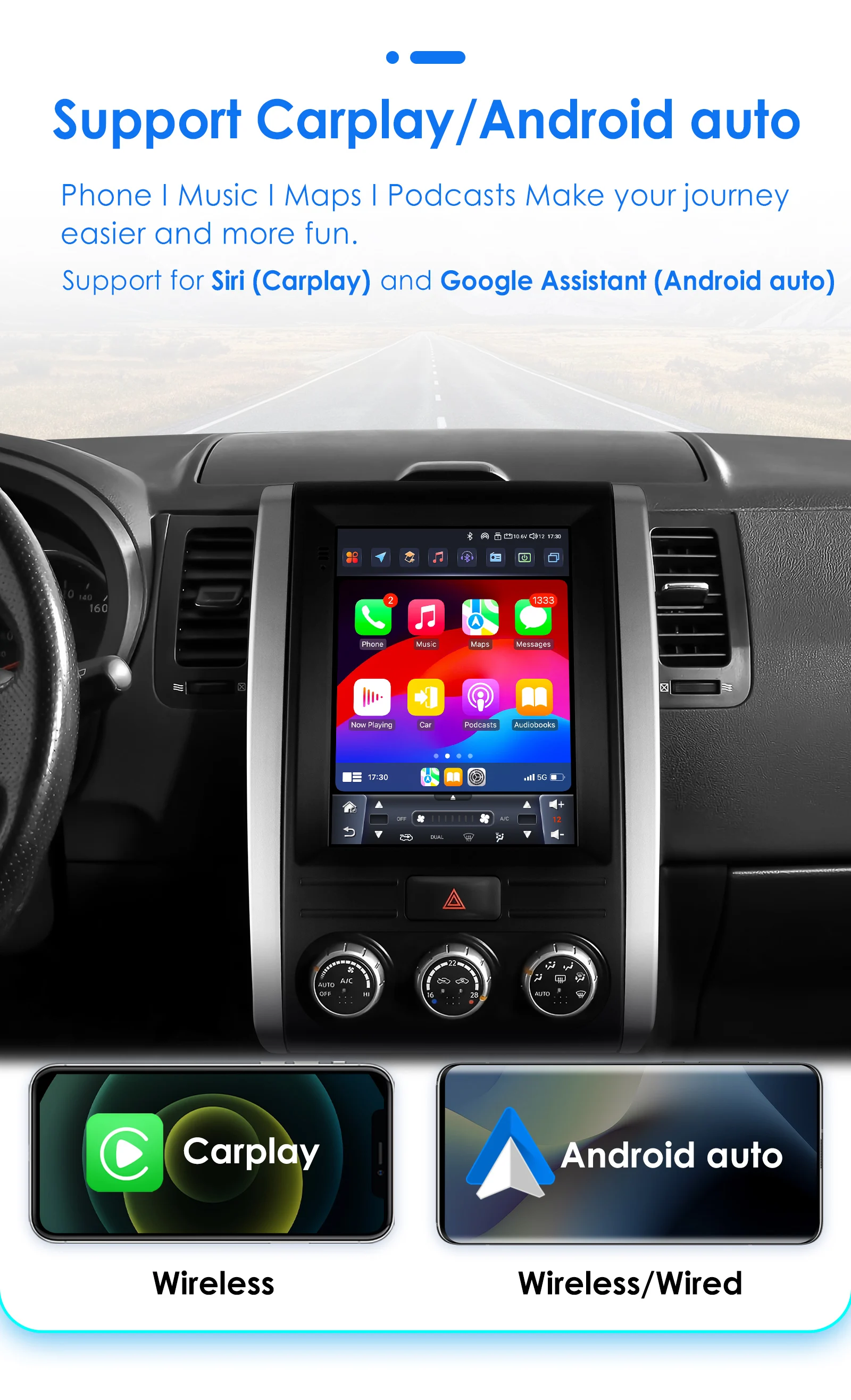 Hizpo Carplay Android Auto im Tesla-Stil Multimedia-Player für Nissan X-Trail XTrail X Trail 2 T31 MX6 Autoradio Stereo BT – Detail 11