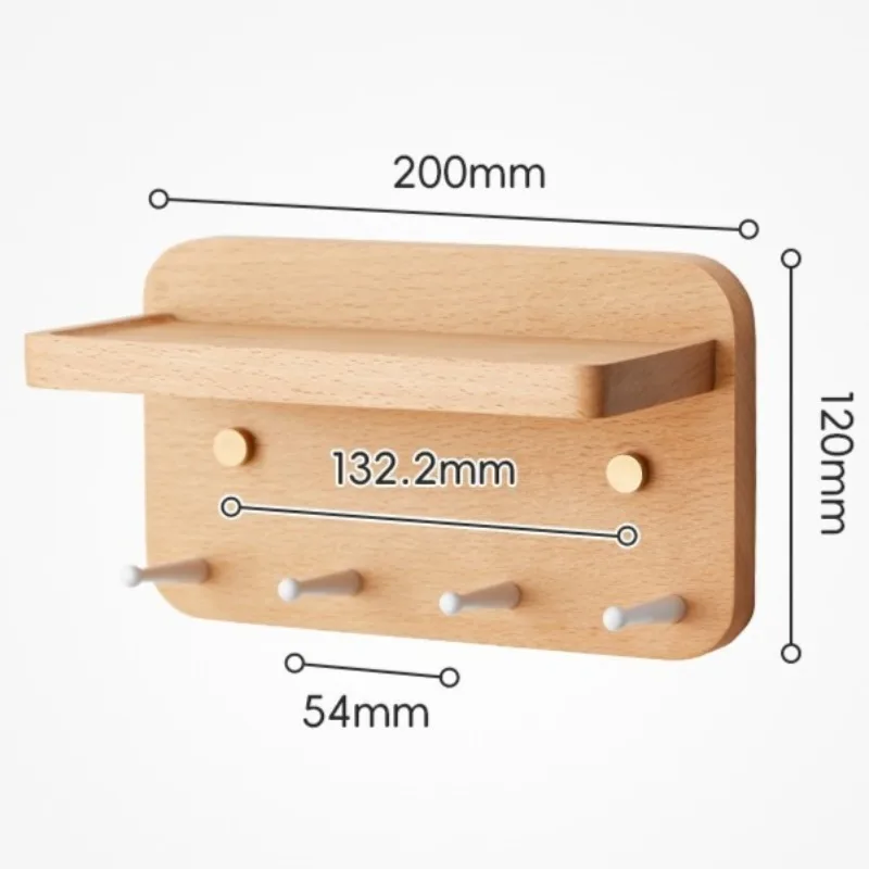 מדף קיר צף מדפים אסתטיים עץ ארגון הוקים מרובי תכליתיים תליית מפתחות ארגונים רהיטים