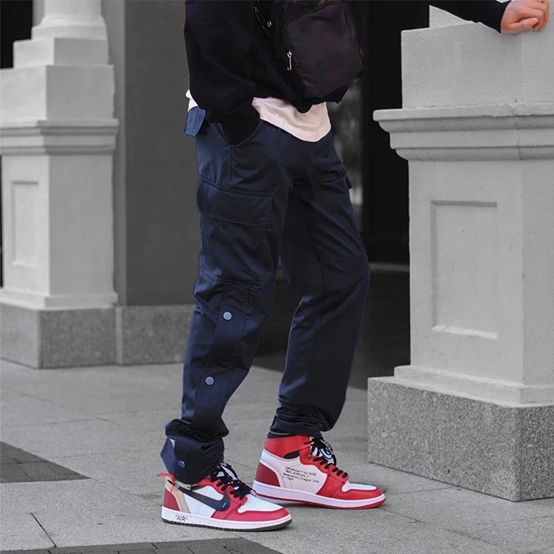 Cargo Pants Men 2020 Kanye Hip Hop Streetwear Jogger Pant Velcro Trousers Gyms Fitness Casual Joggers Sweatpants |