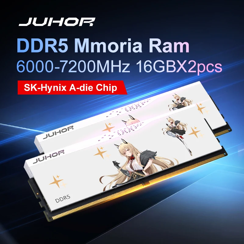JUHOR DDR5 RAM 32GB (2x16GB) 6000MHz 6800MHz 7200MHz (Intel XMP