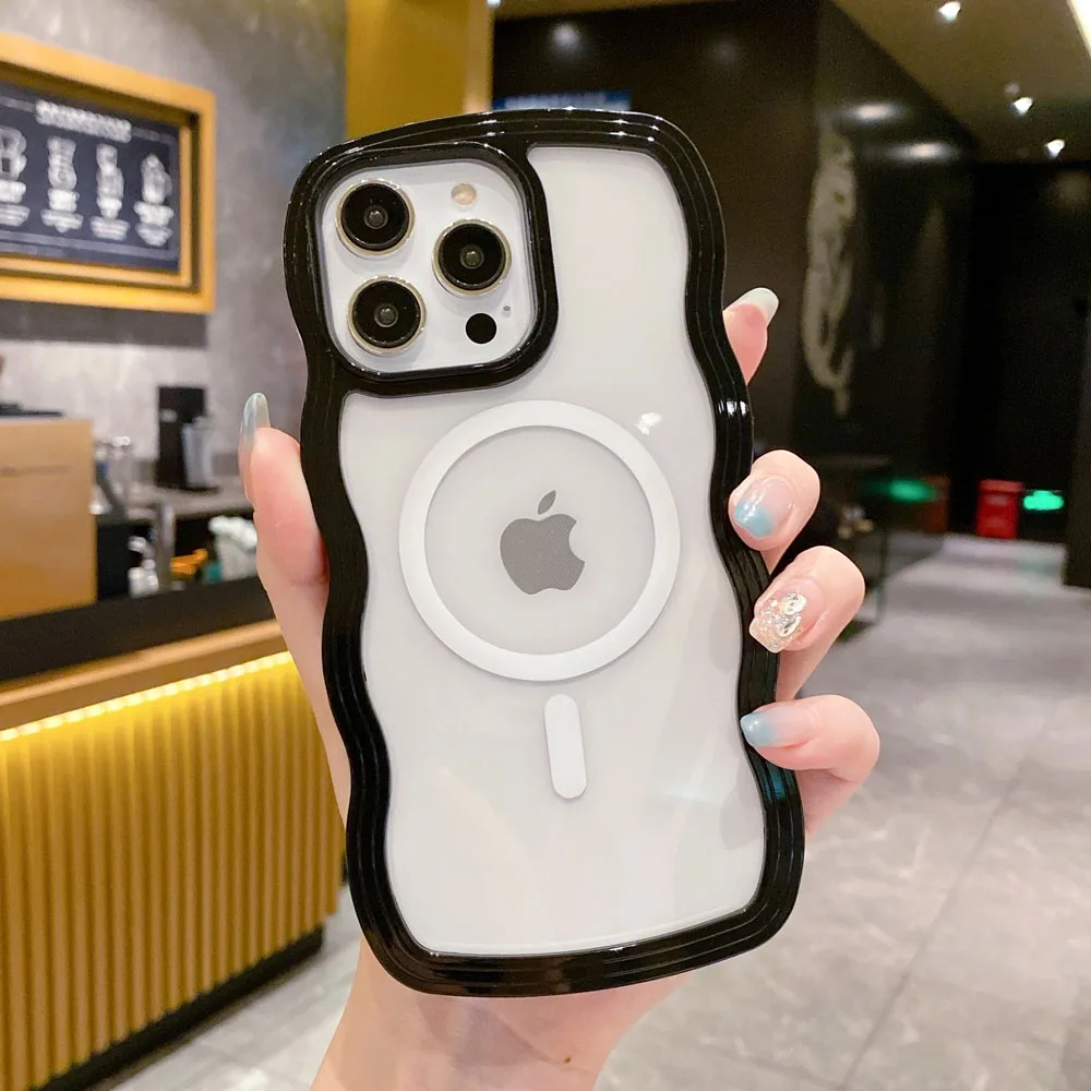 Vibrant Wavy Magnetic Wireless Charging Shockproof Case