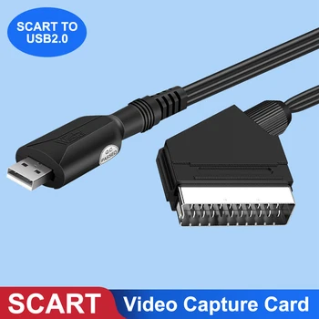 Scheda di acquisizione video USB 2.0 Adattatore da SCART a USB VHS DVD DVR Scheda di acquisizione video SCART a USB 2.0 Acquisizione audio video Tappo facile