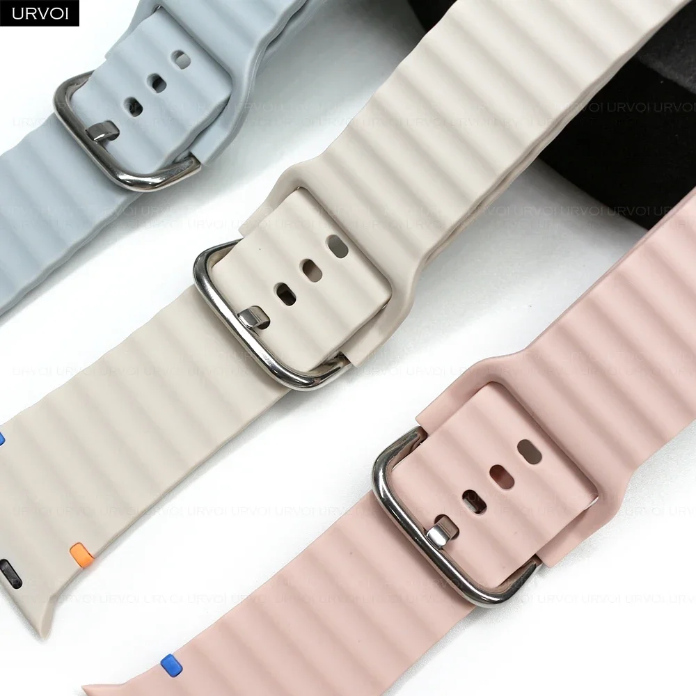 Strap for Apple Watch Ultra 1 Series 10 9 8 7 6 5 42MM 46MM Soft silicone band for iWatch pin buckle comfortable feel easy wear