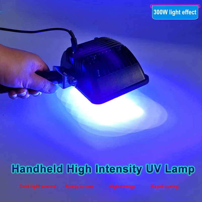 Handheld UV curing lamp high-power handle UV lamp 300W shadowless adhesive plate printing flaw detection green oil ink uv curing lamp