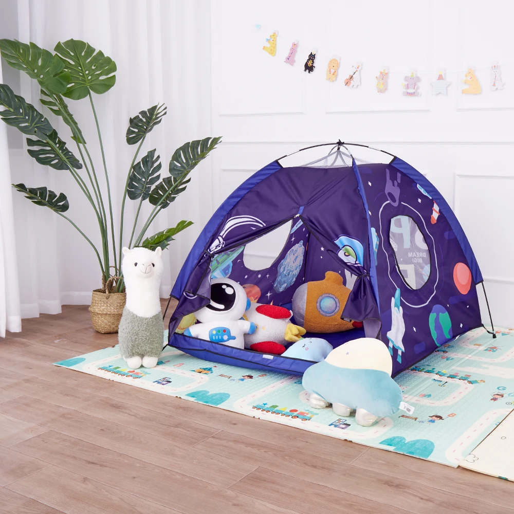 Foldable Folding Children Play House Castle Tent Wigwam Portable Kids Space Planet Rocket Toys Tent  Girls Boy Room Decoration 3