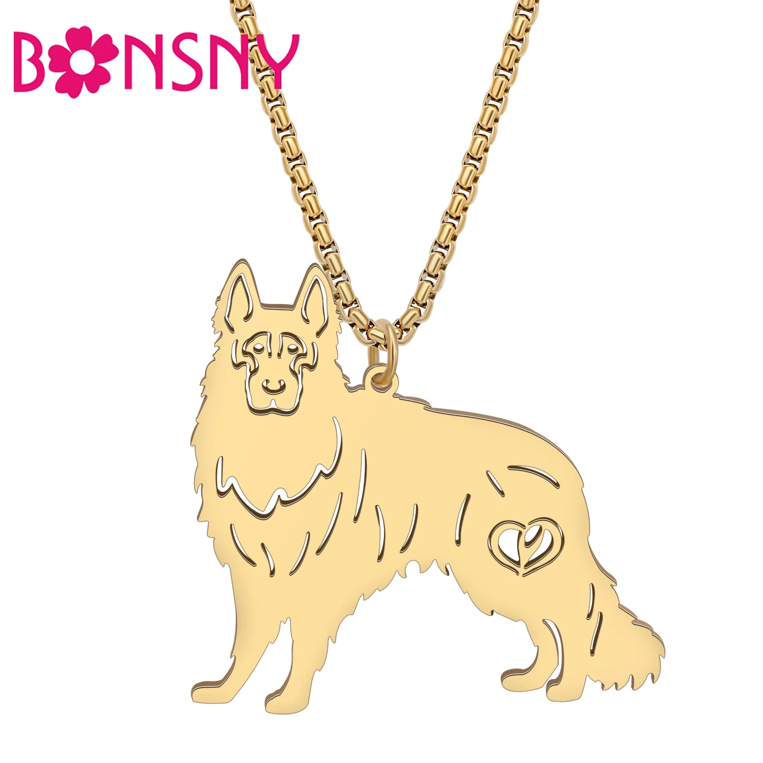 Ожерелье BONSNY из нержавеющей стали для немецкой овчарки, забавный щенок, животные, ювелирные изделия, Подвеска для женщин и девушек