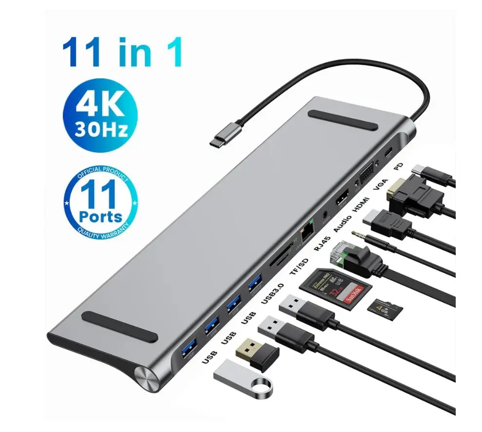 Tipo C Docking Station Per Laptop Usb C Dock Adaptador De Hub Usb Vga Compativel Com Hdmi Para Macbook Hp Dell Xps Lenovo Thinkpad A
