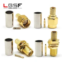 10PCS SMA ชายปลั๊ก/หญิง RF COAX Connector CRIMP สําหรับ RG58 LMR195 สาย Terminal ตรงอะแดปเตอร์ 1