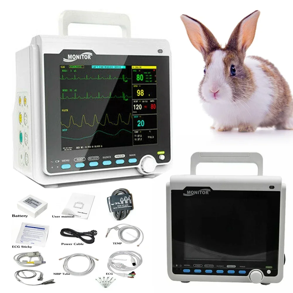 CMS6000 Portable Veterinary Monitor Oximeter detector Monitor 8" Pet Vital Sign