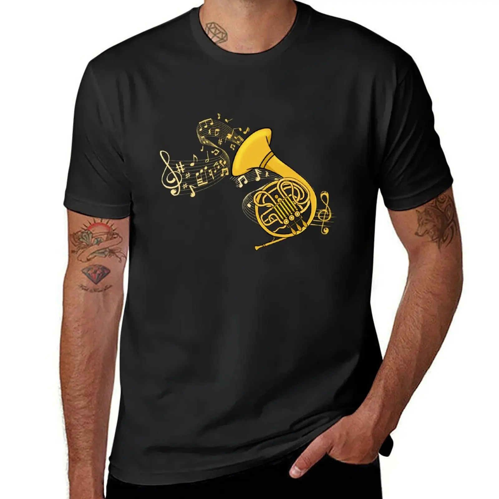 

French Horn Gift Music Lover Big Band Instrument French Horn T-Shirt blanks plus sizes cute tops new edition tshirts for men