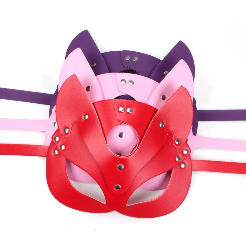 Sexy Exotic Accessorie PU Leather Fox Mask for Women Prom Dress Up Halloween Nightclub Party Cosplay Games Costumes Animal Masks